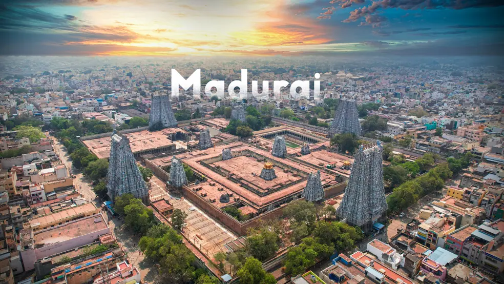 Madurai Meenakshi Temple is a grand historic Hindu temple known for its intricate sculptures and towers