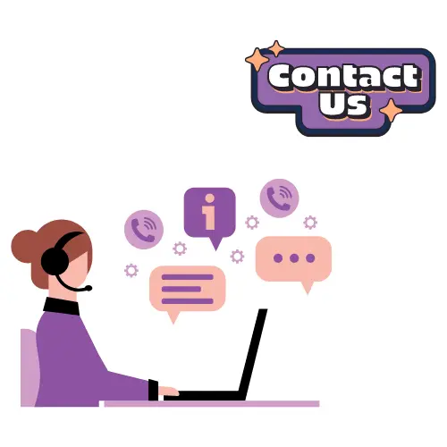 A visual represents a Contact Us feature, designed for easy identification and user engagement.