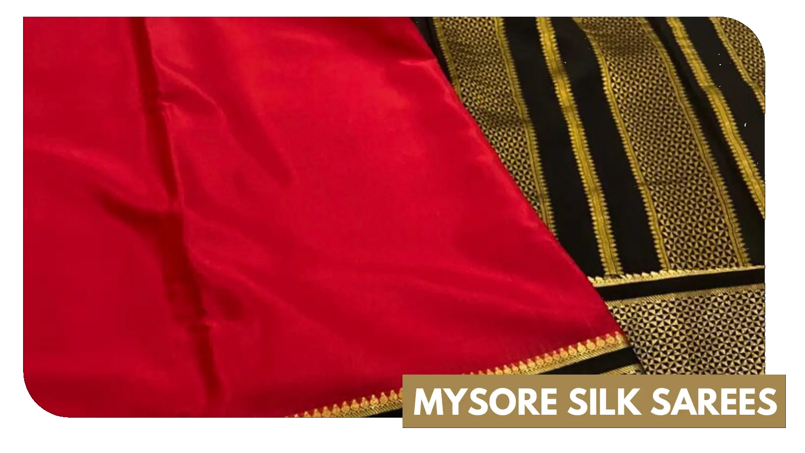 A magnificent silk sari in deep red and black, including gold detailing brilliant hues, & deft workmanship.